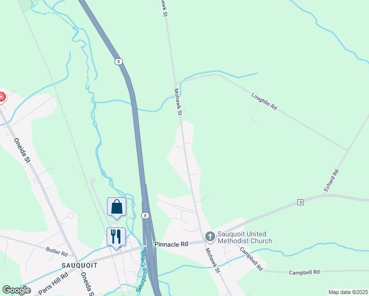 map of restaurants, bars, coffee shops, grocery stores, and more near County Road 20 in Paris