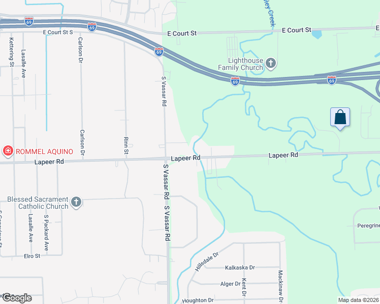 map of restaurants, bars, coffee shops, grocery stores, and more near 1245 South Vassar Road in Davison