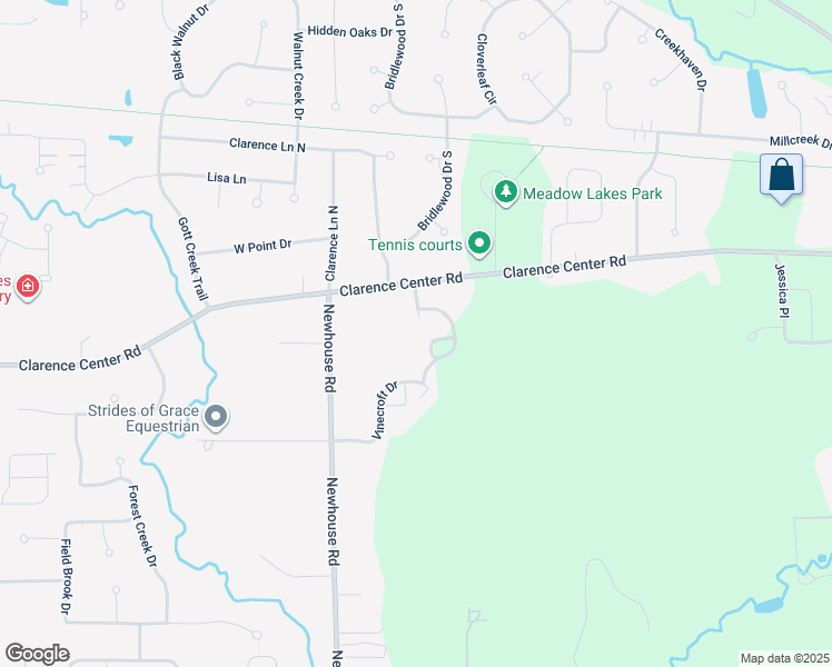map of restaurants, bars, coffee shops, grocery stores, and more near 8440 Clarence Center Road in Clarence Center