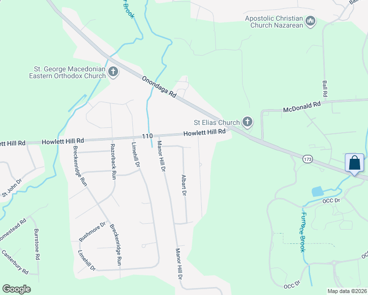 map of restaurants, bars, coffee shops, grocery stores, and more near 4404 Barford Road in Syracuse