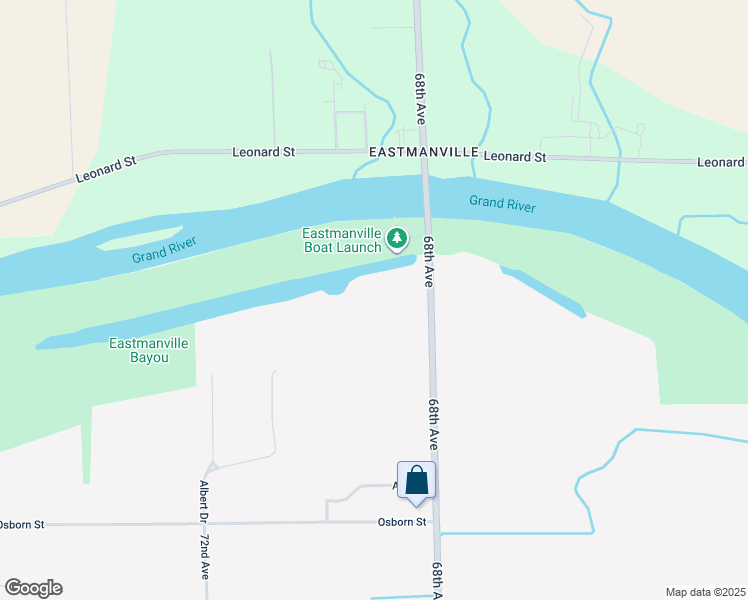 map of restaurants, bars, coffee shops, grocery stores, and more near 13381 68th Avenue in Allendale