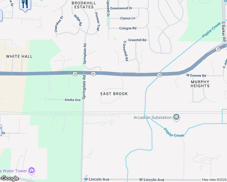 map of restaurants, bars, coffee shops, grocery stores, and more near 1753 South Craftsman Drive in New Berlin