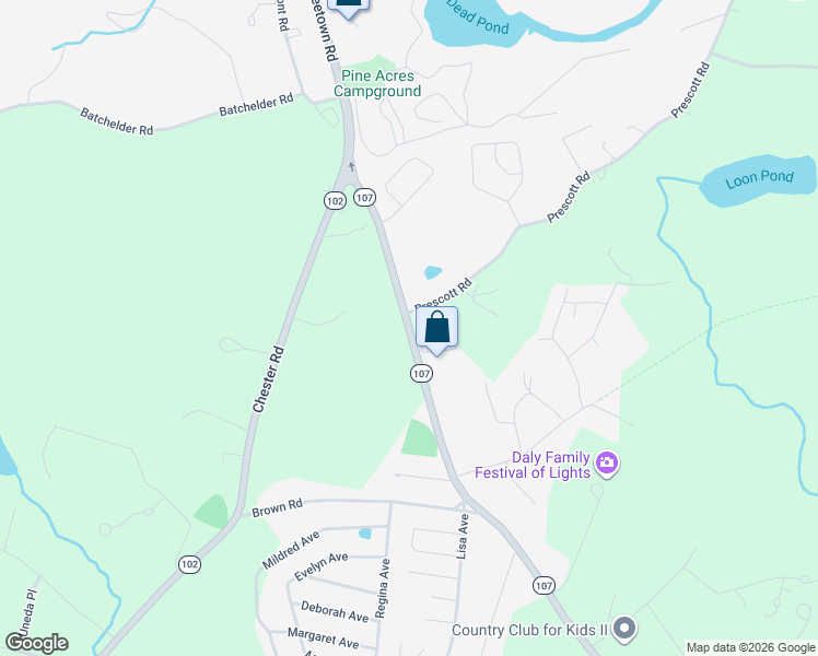 map of restaurants, bars, coffee shops, grocery stores, and more near 94 Prescott Road in Raymond