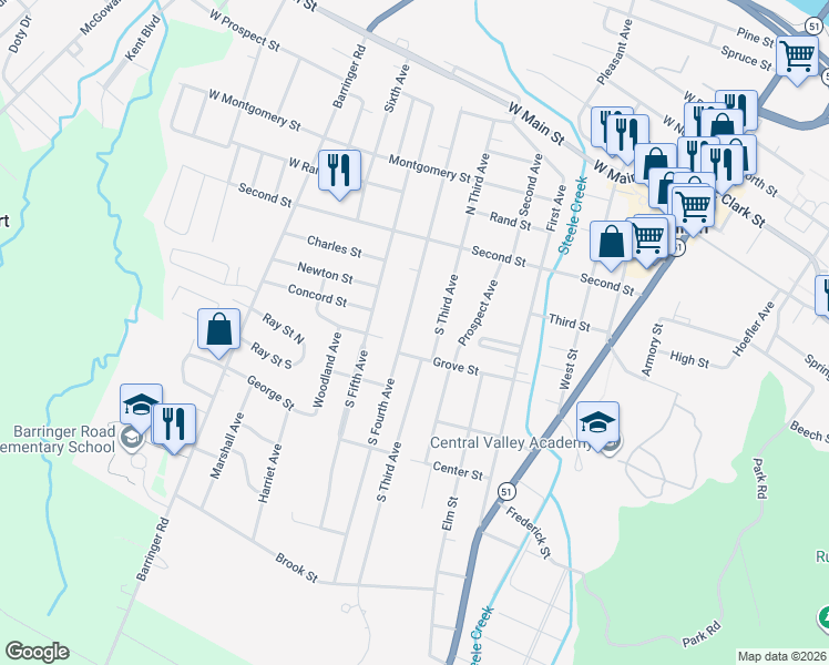map of restaurants, bars, coffee shops, grocery stores, and more near 70 South Fourth Avenue in Ilion