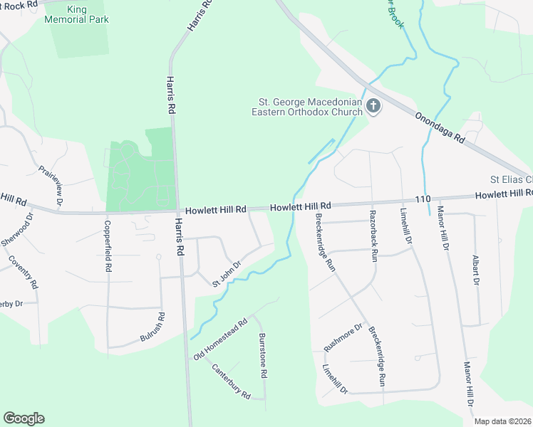 map of restaurants, bars, coffee shops, grocery stores, and more near 4195 Howlett Hill Road in Syracuse