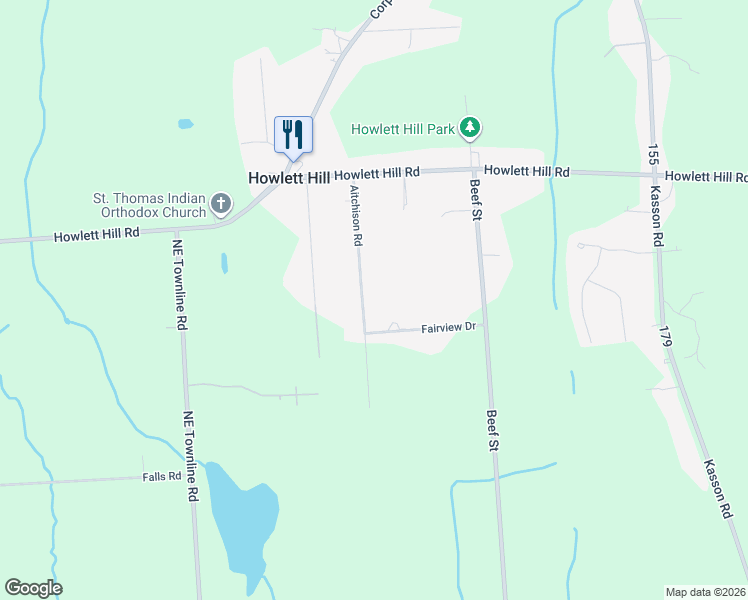 map of restaurants, bars, coffee shops, grocery stores, and more near 4982 Aitchison Road in Syracuse