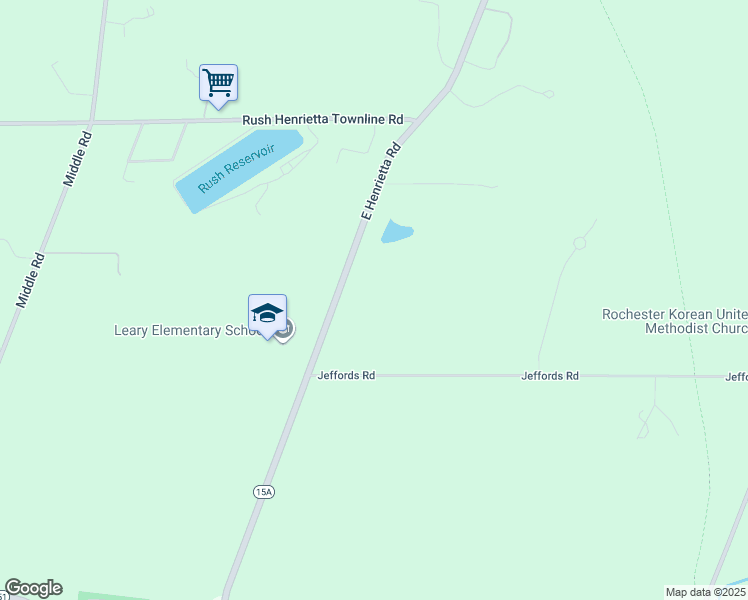 map of restaurants, bars, coffee shops, grocery stores, and more near 49 Jeffords Road in Rush