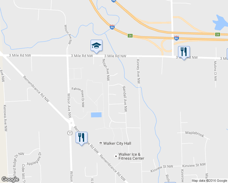 map of restaurants, bars, coffee shops, grocery stores, and more near 4151 Chaska Ct NW in Grand Rapids
