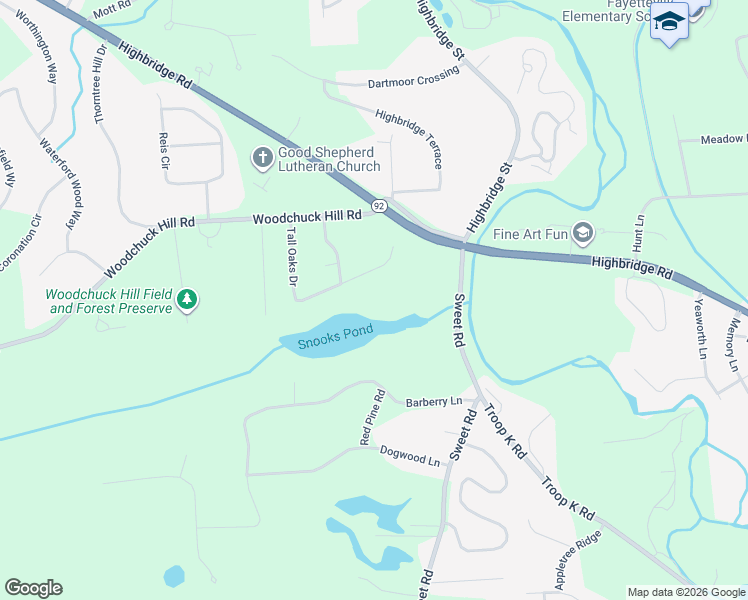 map of restaurants, bars, coffee shops, grocery stores, and more near 7301 Wakefield Drive in Fayetteville