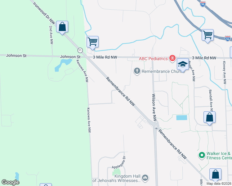 map of restaurants, bars, coffee shops, grocery stores, and more near 4612 Senior Drive Northwest in Grand Rapids