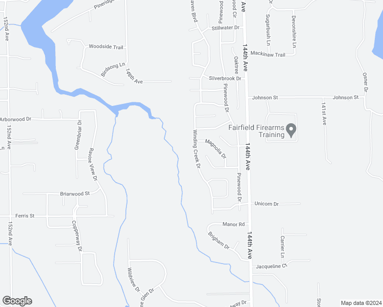map of restaurants, bars, coffee shops, grocery stores, and more near 13407 Winding Creek Drive in Grand Haven