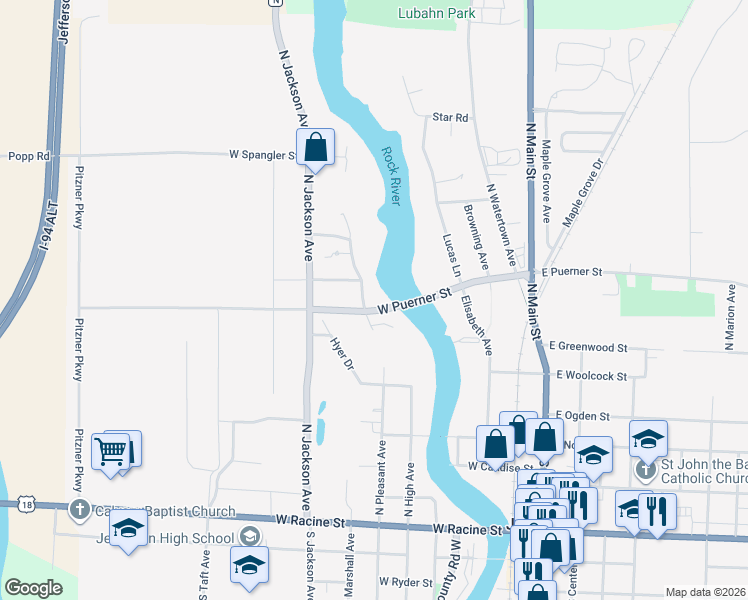 map of restaurants, bars, coffee shops, grocery stores, and more near 635 Windsor Terrace in Jefferson