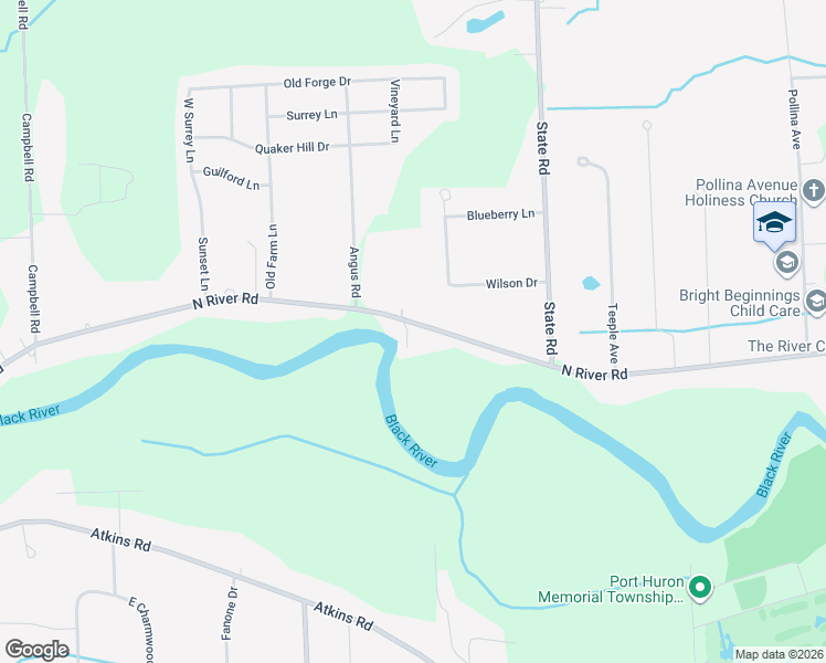 map of restaurants, bars, coffee shops, grocery stores, and more near 4131 North River Road in Fort Gratiot Township