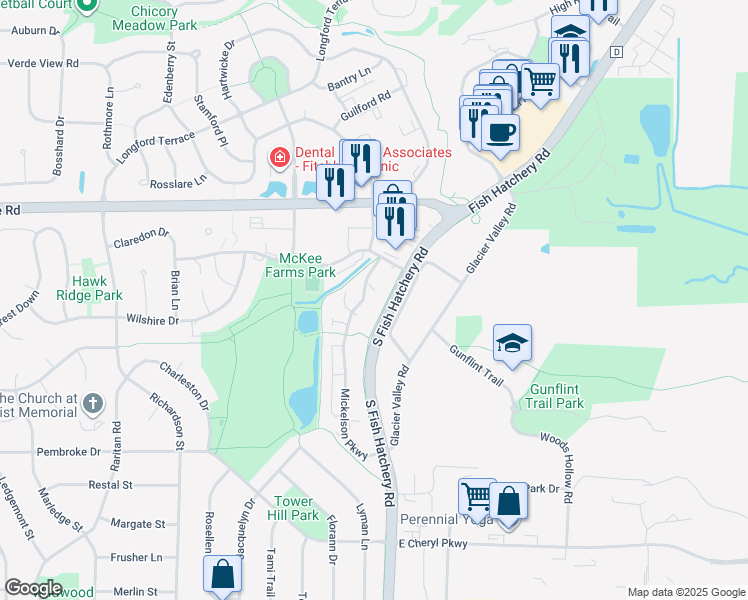 map of restaurants, bars, coffee shops, grocery stores, and more near 2898 Mickelson Parkway in Madison