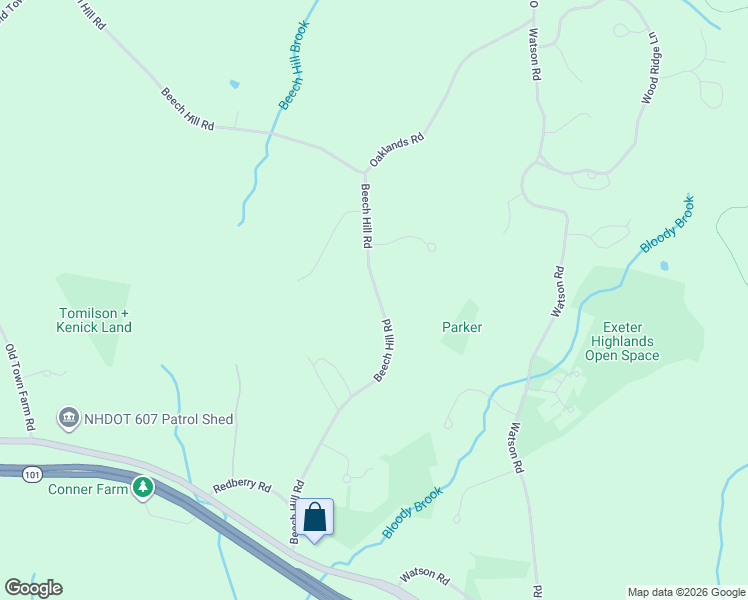 map of restaurants, bars, coffee shops, grocery stores, and more near 46 Beech Hill Road in Exeter