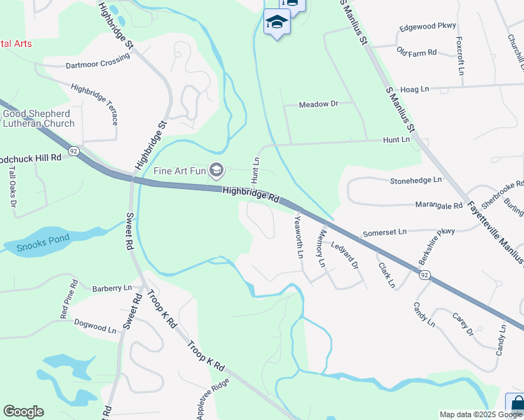 map of restaurants, bars, coffee shops, grocery stores, and more near 4793 Huntwood Path in Manlius