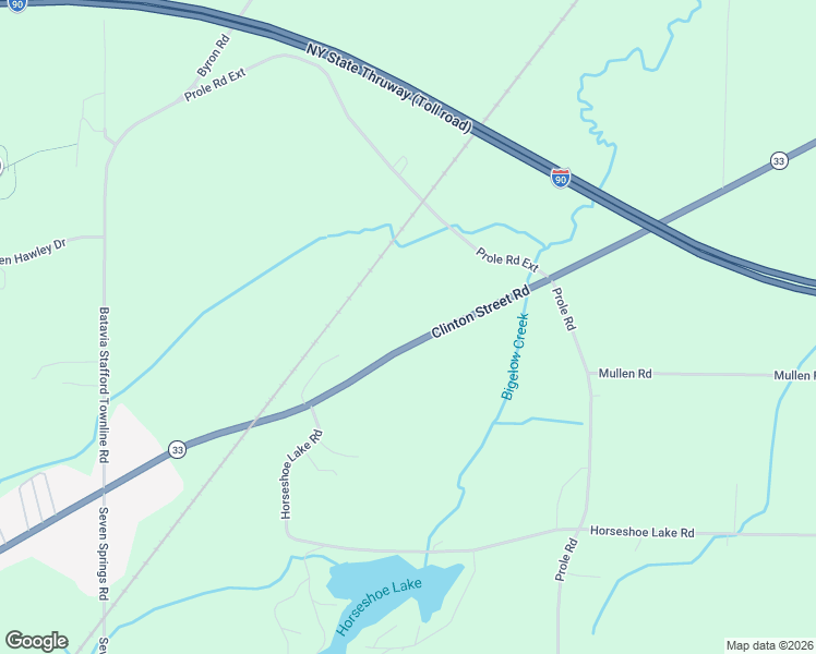 map of restaurants, bars, coffee shops, grocery stores, and more near 5427 New York 33 in Byron