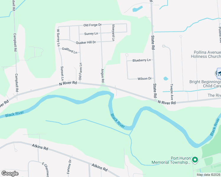 map of restaurants, bars, coffee shops, grocery stores, and more near 4167 North River Road in Fort Gratiot Township