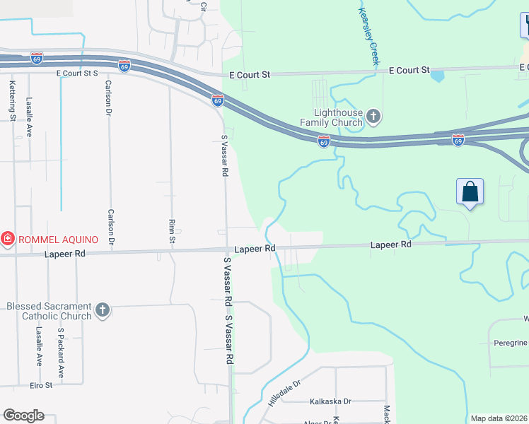 map of restaurants, bars, coffee shops, grocery stores, and more near 1245 South Vassar Road in Davison