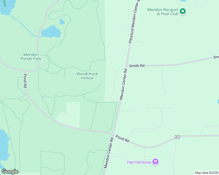 map of restaurants, bars, coffee shops, grocery stores, and more near 17 Bridlewood Trail in Honeoye Falls
