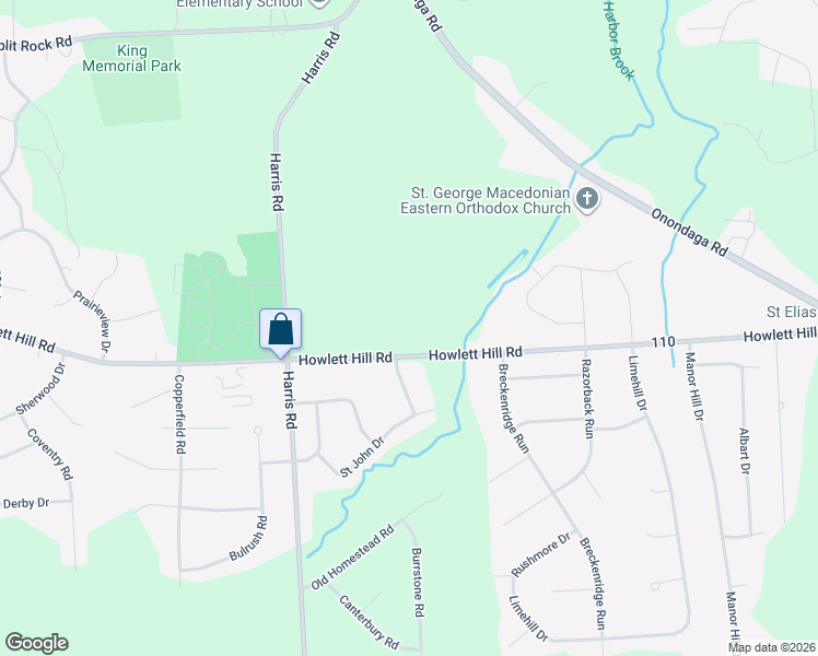 map of restaurants, bars, coffee shops, grocery stores, and more near 4195 Howlett Hill Road in Syracuse
