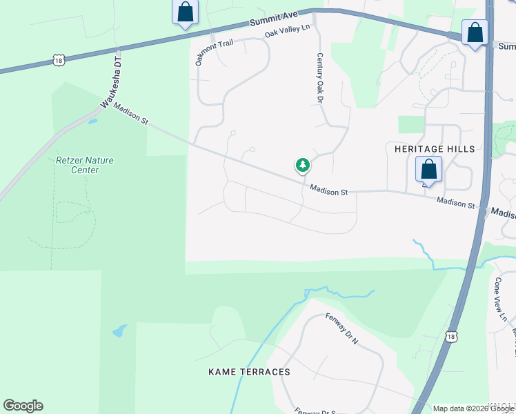 map of restaurants, bars, coffee shops, grocery stores, and more near 3641 Howell Oaks Drive in Waukesha