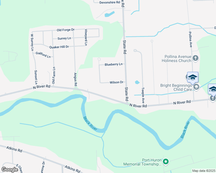 map of restaurants, bars, coffee shops, grocery stores, and more near 4060 Wilson Drive in Fort Gratiot Township
