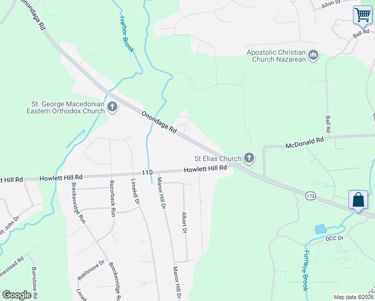 map of restaurants, bars, coffee shops, grocery stores, and more near 5031 Onondaga Road in Syracuse