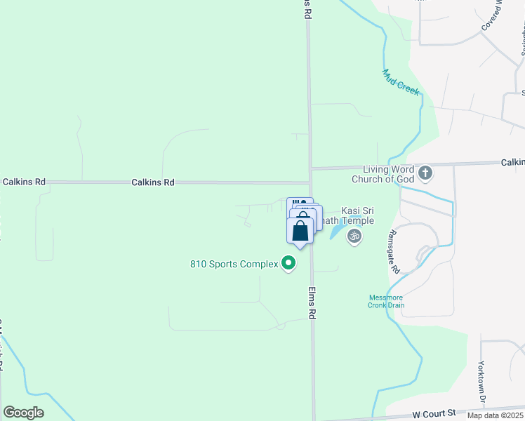 map of restaurants, bars, coffee shops, grocery stores, and more near 7099 Granada Lane in Flint