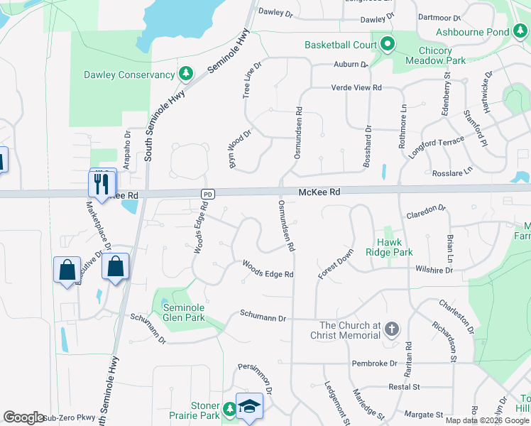 map of restaurants, bars, coffee shops, grocery stores, and more near 5854 Timber Ridge Trail in Fitchburg
