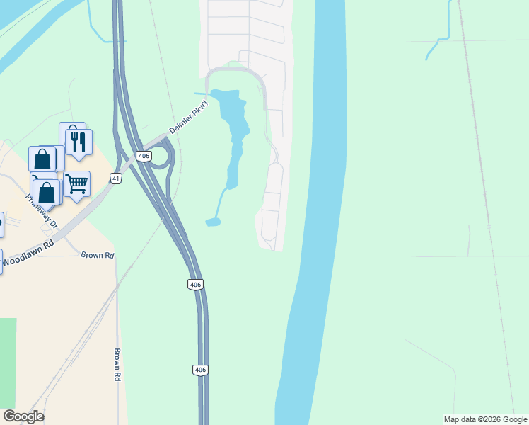 map of restaurants, bars, coffee shops, grocery stores, and more near 221 Midland Place in Welland