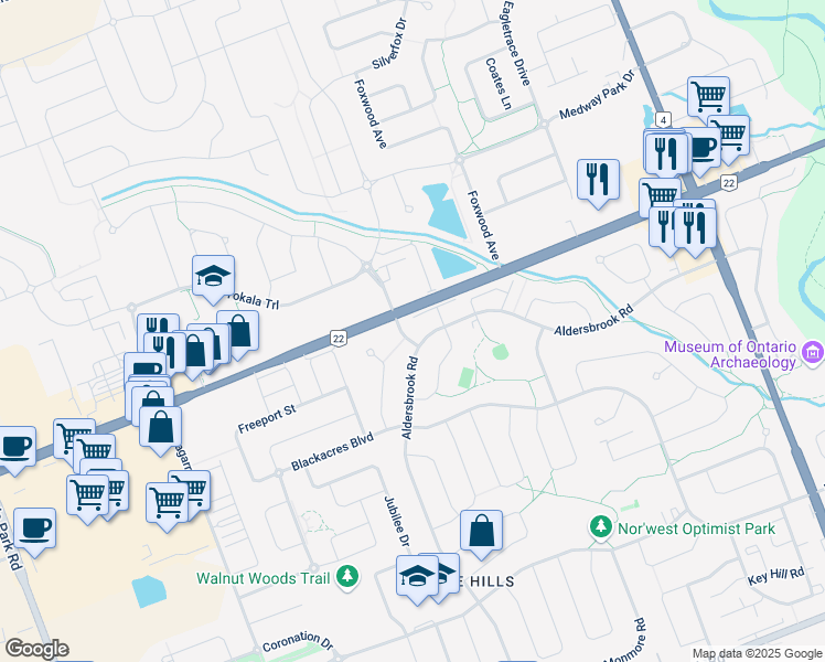 map of restaurants, bars, coffee shops, grocery stores, and more near 1827 Aldersbrook Gate in London