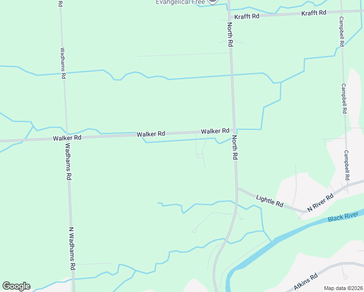 map of restaurants, bars, coffee shops, grocery stores, and more near 4875 Walker Road in North Street