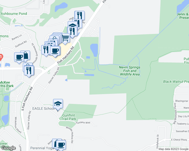 map of restaurants, bars, coffee shops, grocery stores, and more near 3911 Fish Hatchery Road in Fitchburg