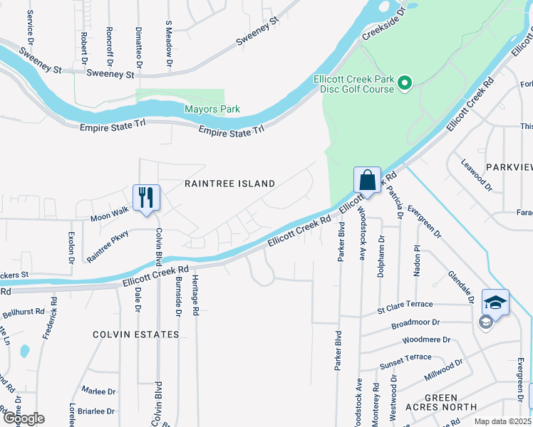 map of restaurants, bars, coffee shops, grocery stores, and more near 8 Lorna Lane in Tonawanda