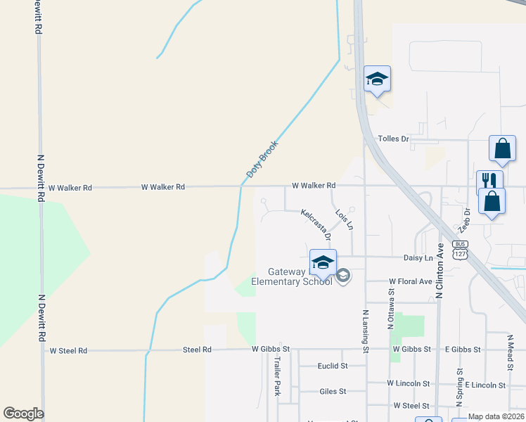 map of restaurants, bars, coffee shops, grocery stores, and more near 1601 Danleigh Court in Saint Johns