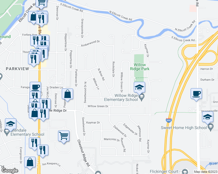 map of restaurants, bars, coffee shops, grocery stores, and more near 6 Rockdale Drive in Buffalo