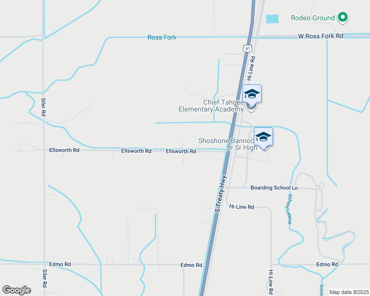 map of restaurants, bars, coffee shops, grocery stores, and more near Ellsworth Road in Pocatello