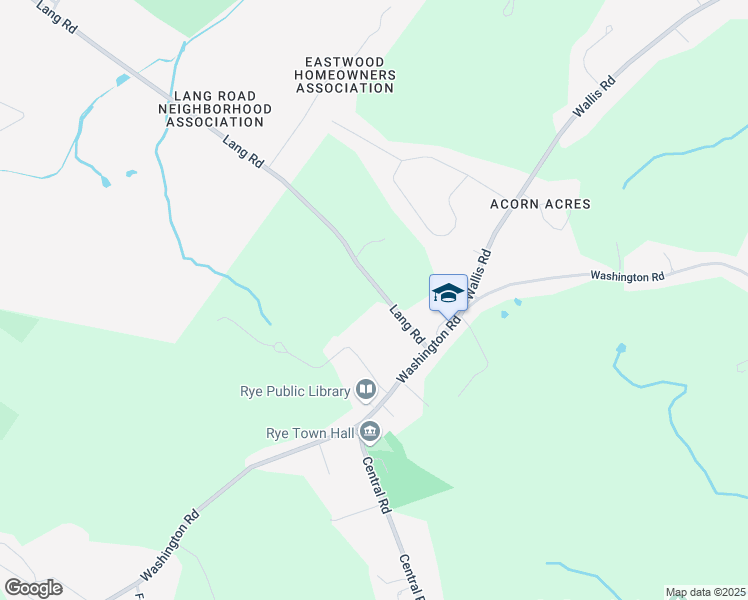 map of restaurants, bars, coffee shops, grocery stores, and more near 40 Lang Road in Rye