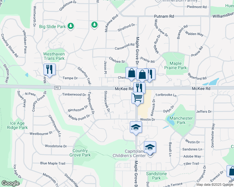 map of restaurants, bars, coffee shops, grocery stores, and more near 3204 Golden Copper Lane in Madison