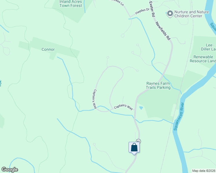 map of restaurants, bars, coffee shops, grocery stores, and more near 7 Captain's Way in Exeter