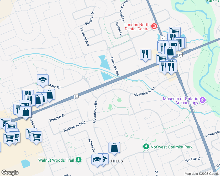 map of restaurants, bars, coffee shops, grocery stores, and more near 1855 Aldersbrook Road in London