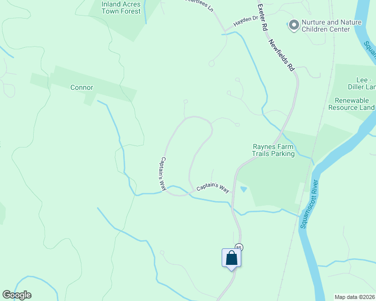 map of restaurants, bars, coffee shops, grocery stores, and more near 7 Captain's Way in Exeter