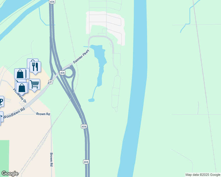 map of restaurants, bars, coffee shops, grocery stores, and more near 119 Midland Place in Welland