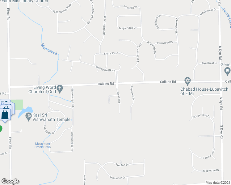 map of restaurants, bars, coffee shops, grocery stores, and more near 6134 Noel Dr in Flint