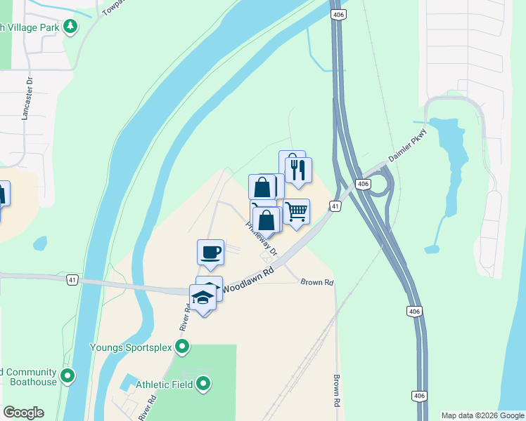 map of restaurants, bars, coffee shops, grocery stores, and more near 158 Primeway Drive in Welland