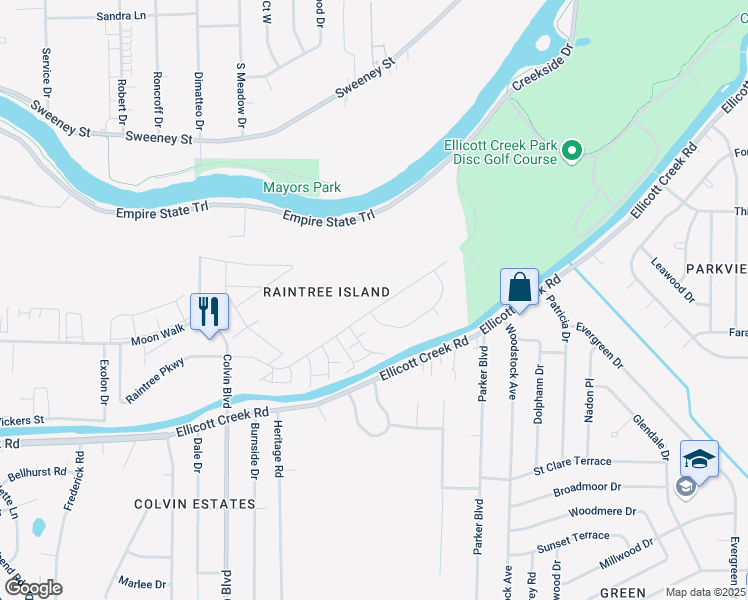 map of restaurants, bars, coffee shops, grocery stores, and more near 8 Lorna Lane in Tonawanda