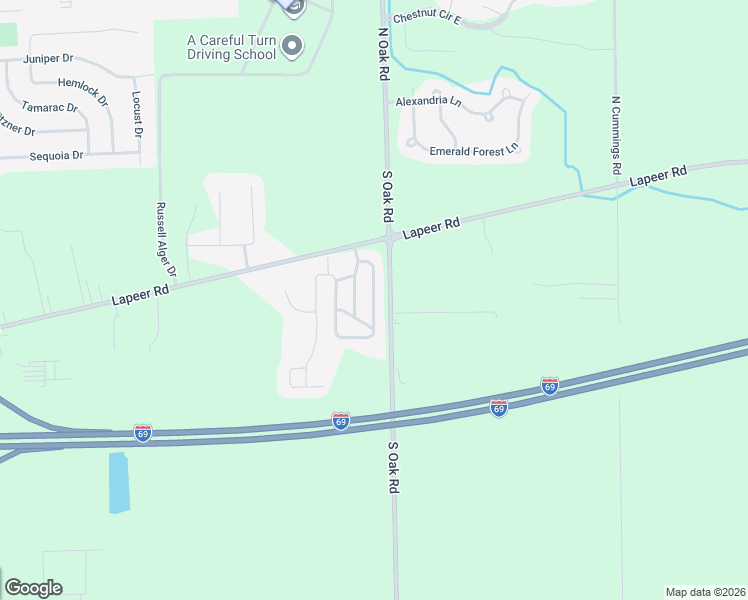 map of restaurants, bars, coffee shops, grocery stores, and more near Peach Tree Drive in Davison