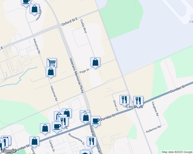 map of restaurants, bars, coffee shops, grocery stores, and more near 12 Cuddy Court in London