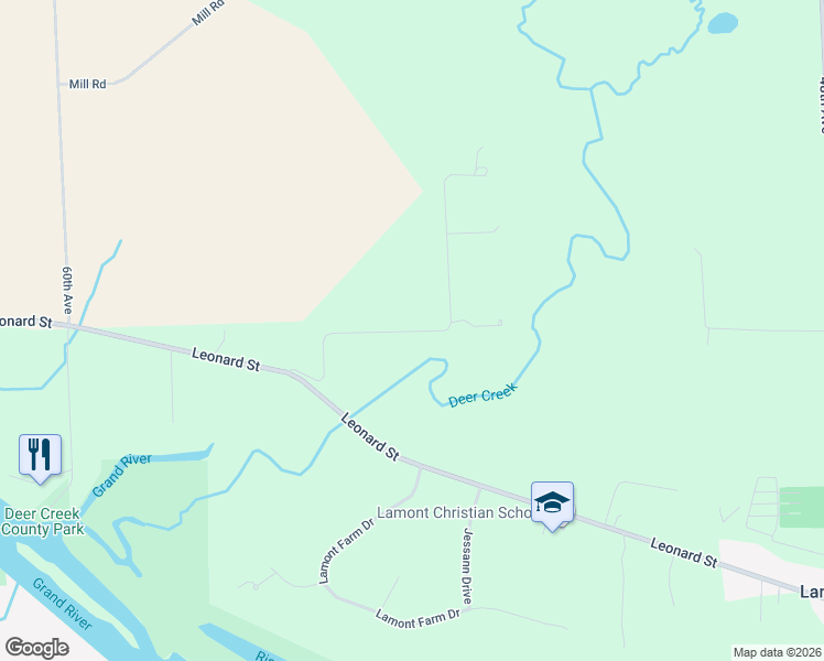 map of restaurants, bars, coffee shops, grocery stores, and more near 41 Johnson Street in Coopersville